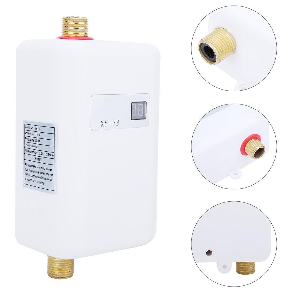 3000W/3800W Electric Water Heater Instant Tankless Water Heater 110V/220V Temperature display Heating Shower Univers