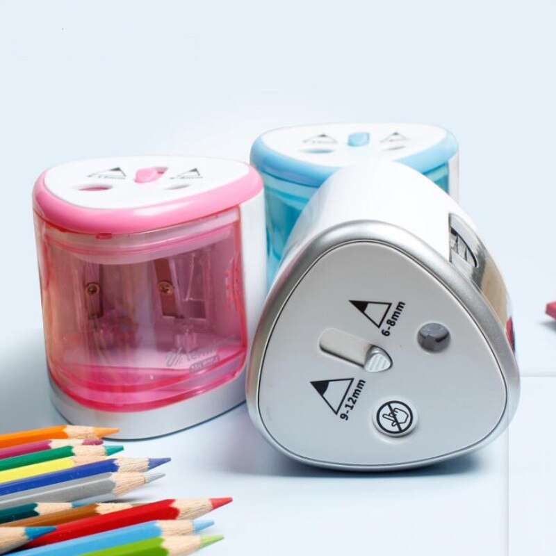 Elektrische Dubbele Gat Puntenslijper Automatische Puntenslijpers Voor Student Art Tekening