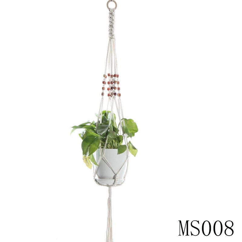 Macrame Plant Hanger Hanging Planter Wall Art Boho Home Decor 41 Inches Decorative Flower Pot Holder Boho Bohemian Home: MS008