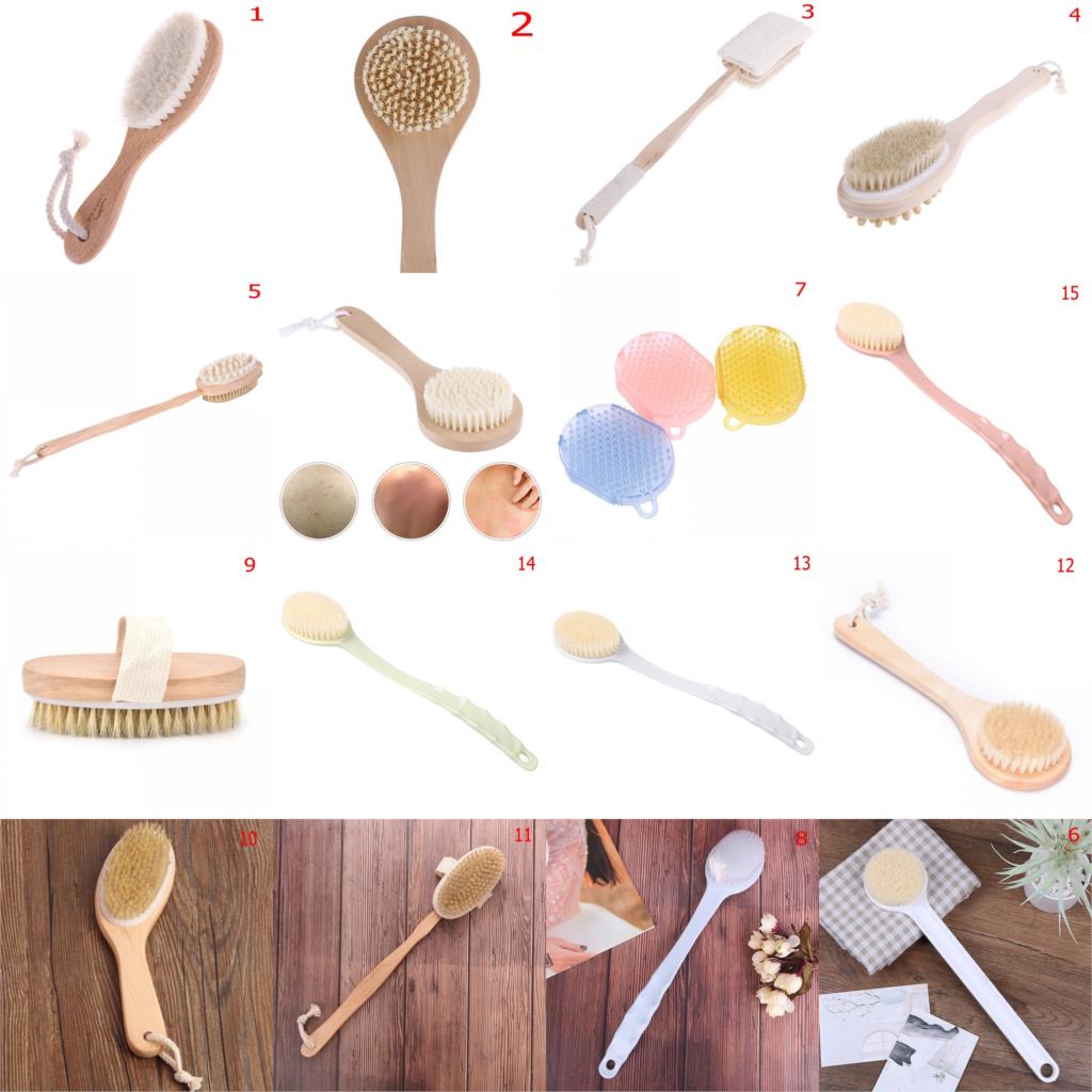Dry Skin Body Soft Natural Bristle The SPA The Brush Wooden Bath Shower Bristle Brush SPA Body Brush Without Handle