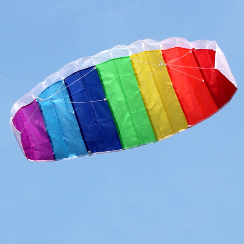 1.4/2/2.7M Regenboog Dubbele Lijn Kite Surfen Stunt Parachute Zachte Parafoil Surfen Kite Sport Kite Grote Outdoor Strand Vliegende Kite: 1.4m