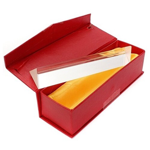 15cmx3cm Rainbow Optical Glass Triple Triangular Prism Physics Teaching Light Spectrum with Box