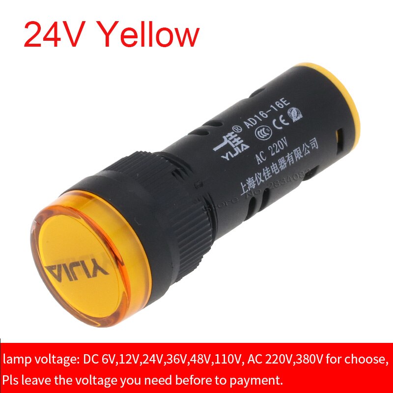16mm mounting hole LED light lamp indicator lights pilot lamp panel AD16-16E 6V 12V 24V 36V 48V 110V 220V 380V: Lavender
