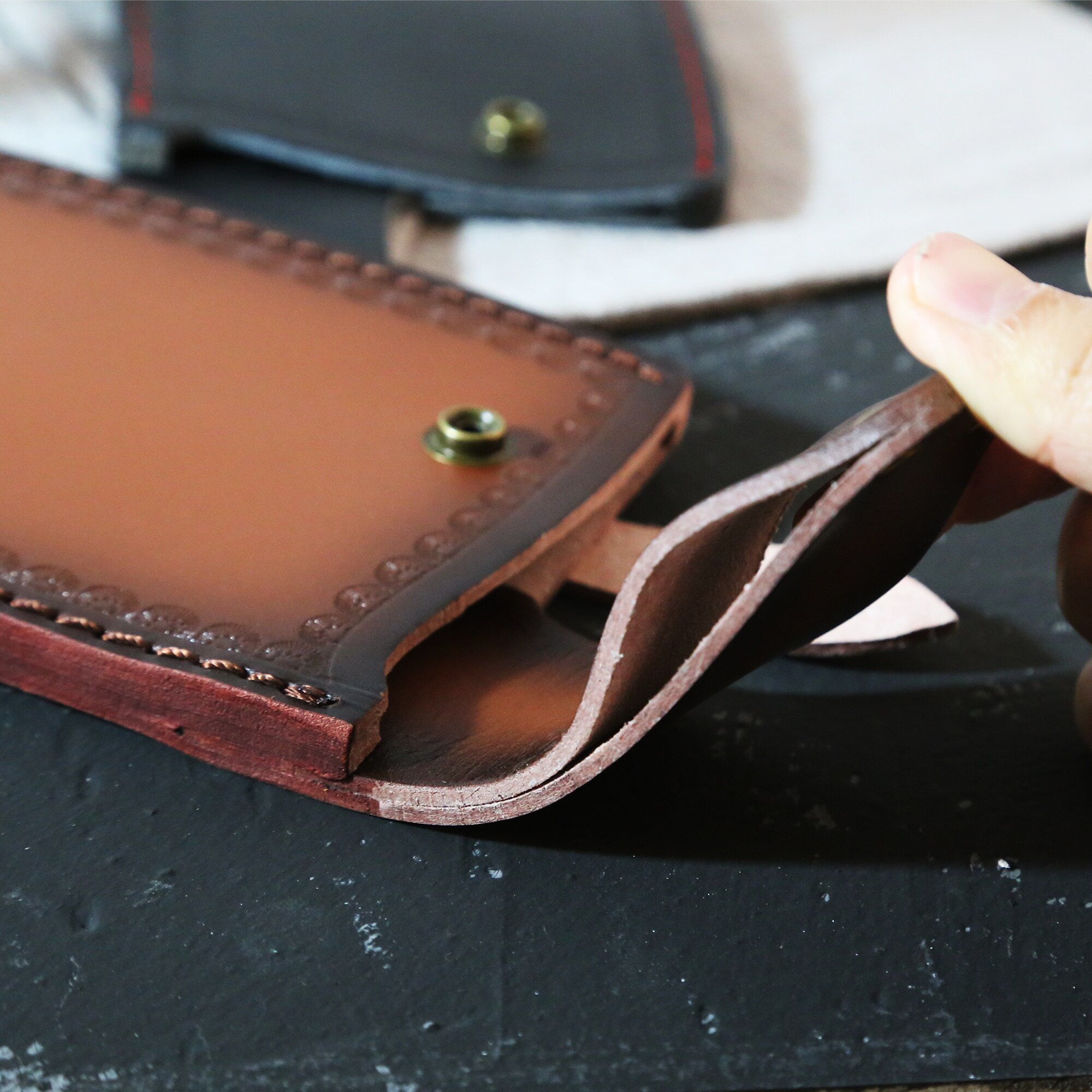 Knife Sheath Set Leather Case Kitchen Knives Edge Guard Protection Case Knife Sleeves Sheath For 7 Inch Cleaver Chopping Knives