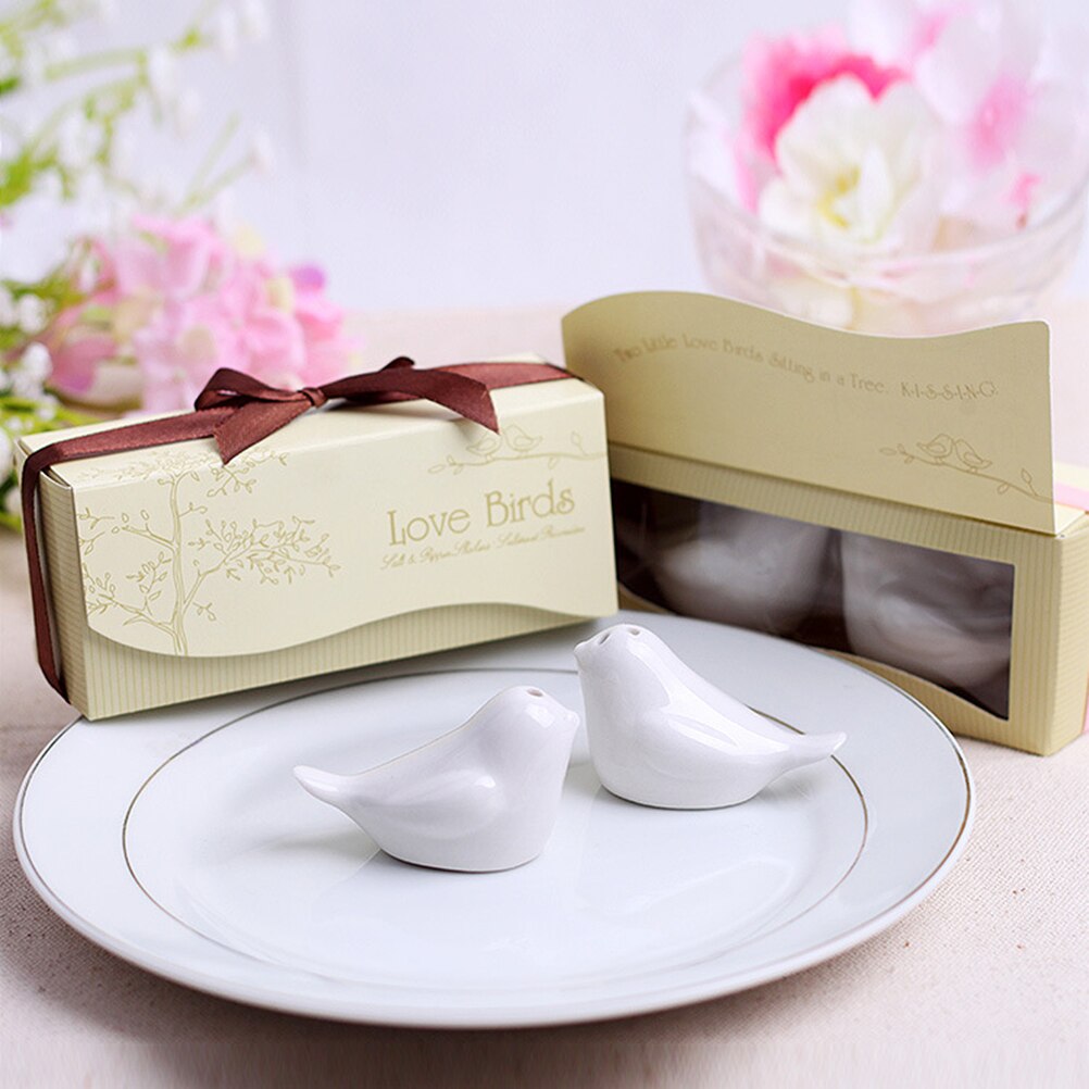 Cheapest Wedding Party Favors 1 set Love birds ceramic Salt and Pepper shaker 12.1*4.1*5.1CM