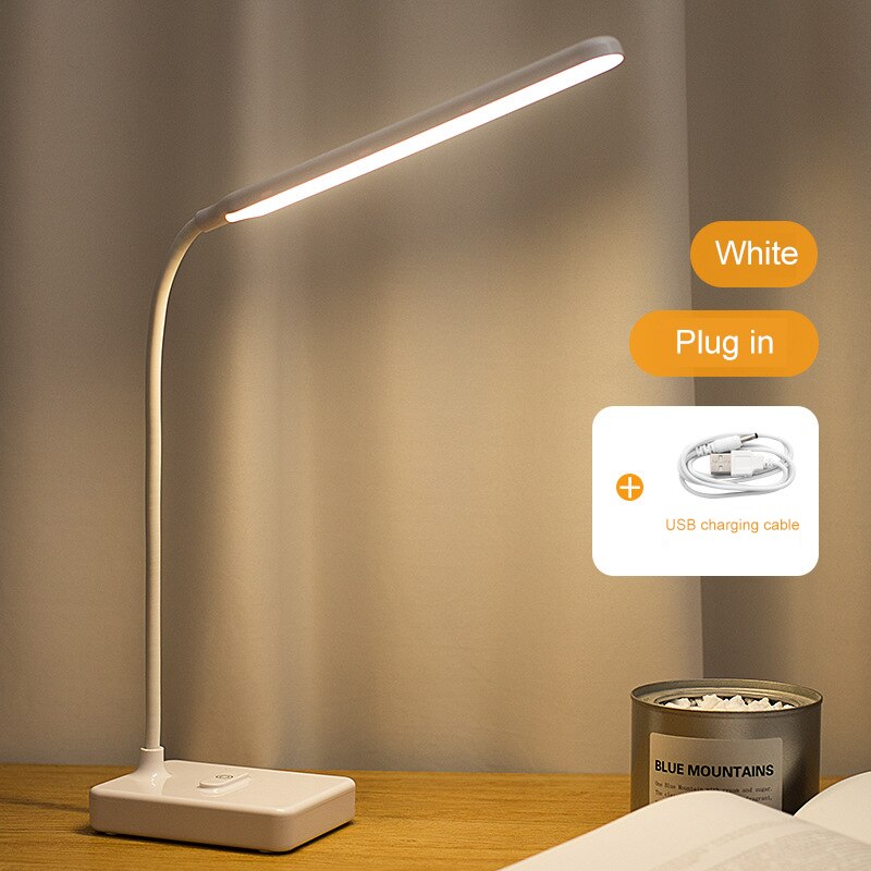 Bureaulamp Touch Tafel Lampen Voor Woonkamer Zwanenhals Desktop Opvouwbare Dimbare Oogbescherming Studie Lamp Led Licht ZZD0008 5V: Plug in