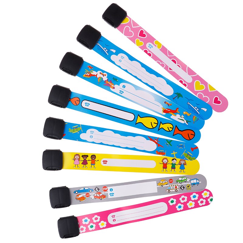4Pcs/Set Children Outdoor Safe Anti-lost Wristband Safety Recognition Bracelet For Kids Adjustable Waterproof Wrist Strap
