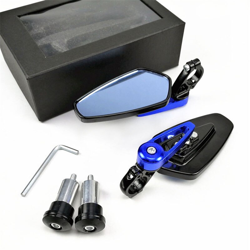 Universal Motorcycle 22mm Bar End Side Rearview Mirror 2Pcs Aluminum 7/8" Motorbike Bike Handlebar Rear View Mirrors