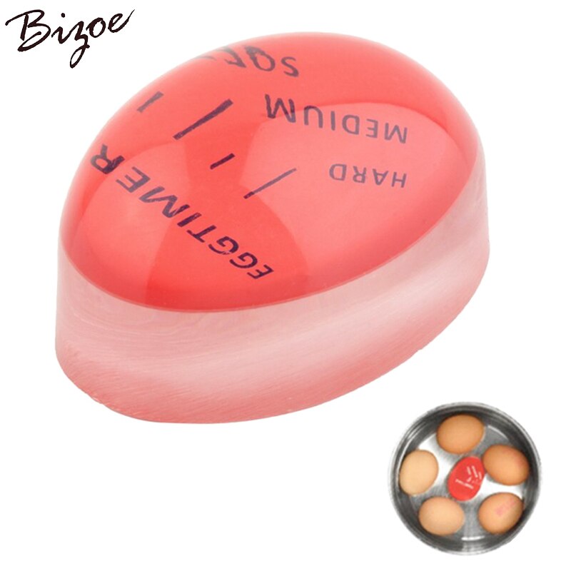 3pcs Egg Perfect Color Changing Timer Yummy Soft Hard Boiled Eggs Cooking Kitchen Eco-Friendly Resin Egg Timer Red timer tools