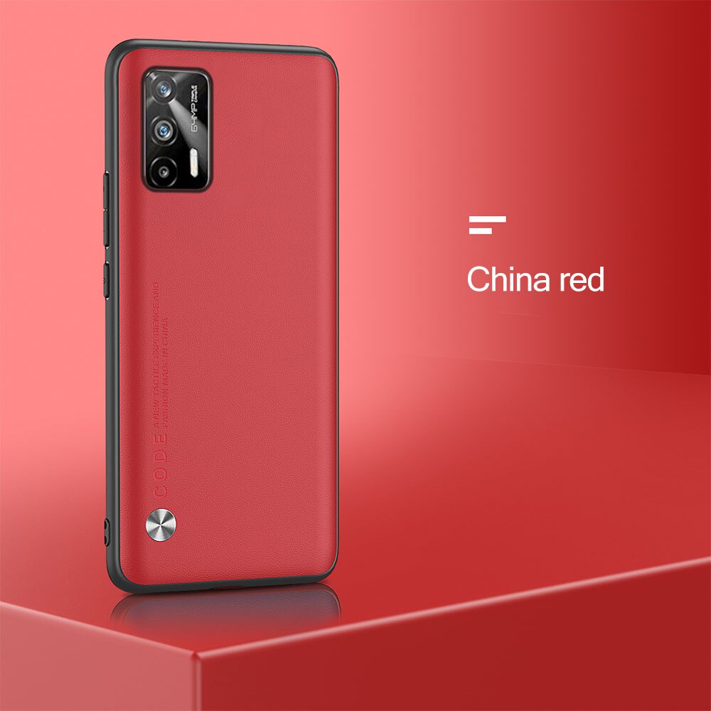 Realme-GT 5G Case Plain Skin Leather Protect Shell On For Realme Realmi GT G T Neo GTNeo RealmeGT 5G TPU Bumper Shockproof Coque: For Realme GT Neo 5G / Red