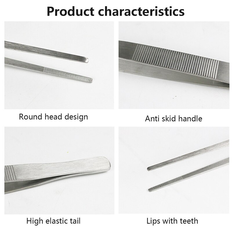 1set Multi-popuse Stainless Steel Tweezers High-precision Household Extension Long Electronic Repair Food Tweezers