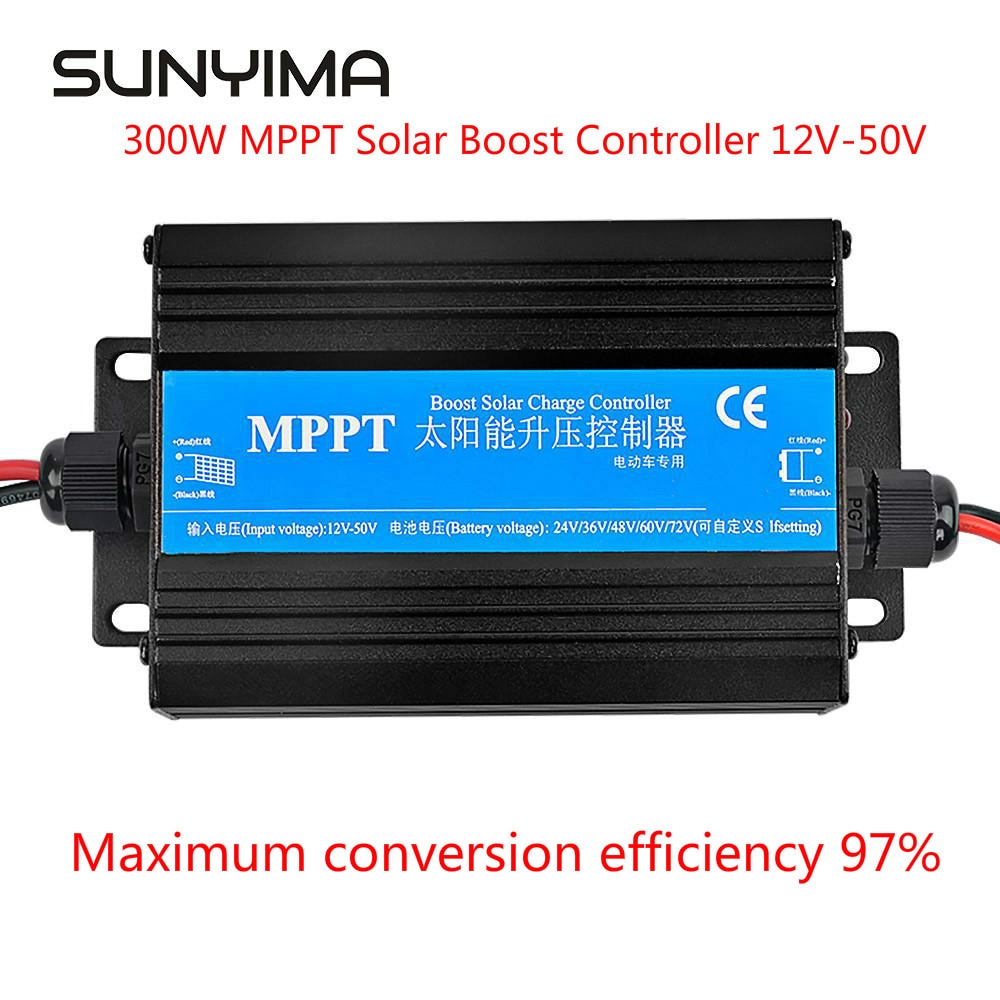 Sunyima Mppt 300W 24V/36V/48V/60V/72V Solar Boost laadregelaar Elektrische Auto Elektrische Auto Opladen Voltage Regulator