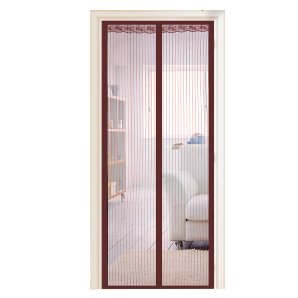 Magnetische Deur Gordijn Tijdelijke Deur Cover Anti Mosquito Wandeling Door Vrij Voor Zomer AIA99: coffee 100x210cm