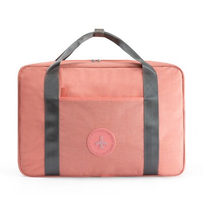 Bolsa de viaje plegable catiónica, equipaje de mano de gran capacidad, bolsa de almacenamiento impermeable para viajes cortos, se puede colocar en el carrito: Naranja