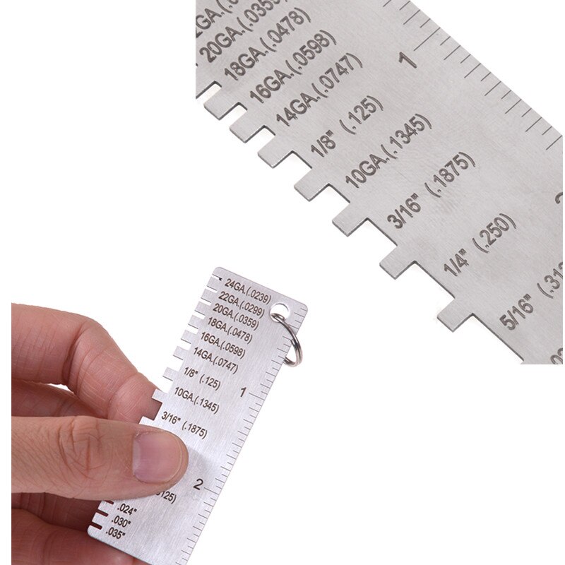 Herramienta de medición de espesor de alambre de acero inoxidable/medición de calibre de Metal de hoja herramienta multifuncional útil