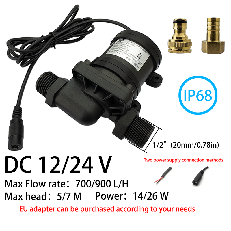 Ip68 dc 12v 24v edelstahlwelle bürstenlos 1/2 " wasserpumpe solar-wassererhitzer duschzirkulation springbrunnen druckbeaufschlagung