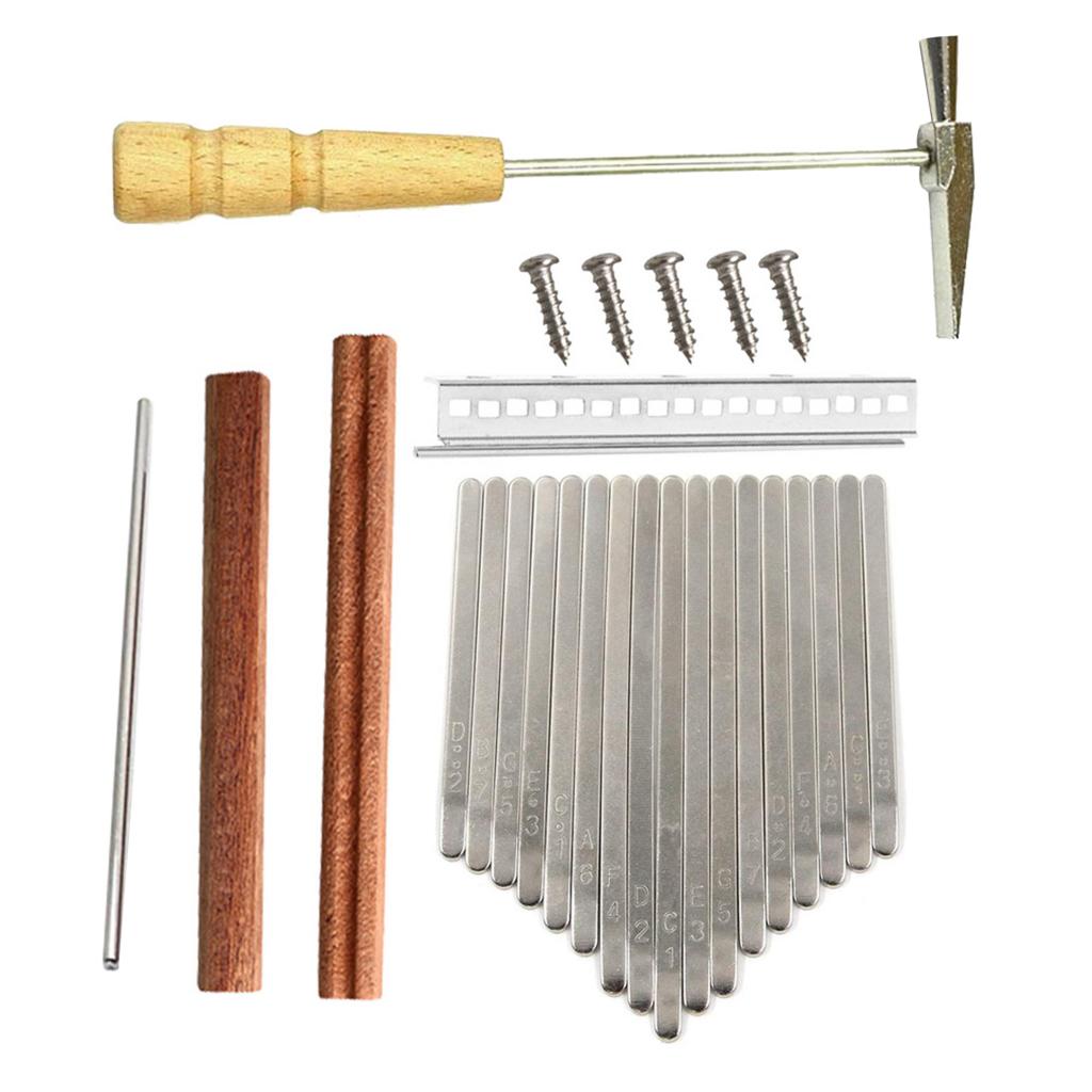 1Set 17 Toetsen Kalimba Diy Sleutels & Bridge & Tuning Hamer Kit Thumb Piano Musicial