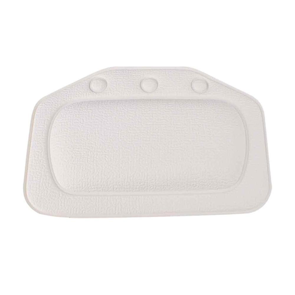 Cojín de baño SPA hogar bañera almohada PVC cuello bañera cojín de peluche para niño taza reposacabezas accesorios bañera succión baño J0D6: WHITE
