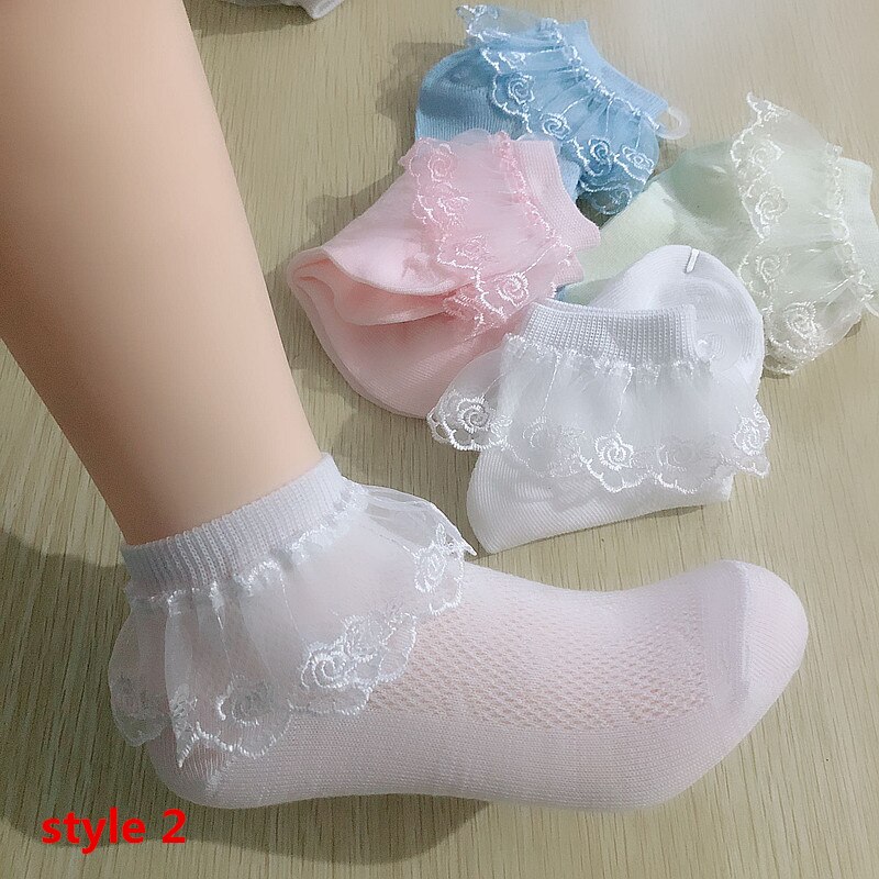 Spring Summer Autumn Candy Colors Lace Ruffle Frilly Ankle Short Socks Kids Princess Baby Girl Socks Retail One Pairs for Kid