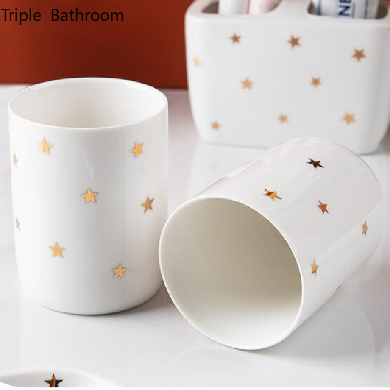 1pc Star Style Ceramic Home Hotel Bathroom Accessories Soap Soap Toothbrush Holder Mouth Cup Lotion Bottle Product