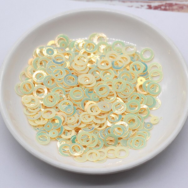 20 G/pak Multi Mix 3Mm 4Mm 5Mm 6Mm Pailletten Kleurrijke Platte Ronde Losse Sequin Naaien Bruiloft ambacht, vrouwen Kledingstuk Accessoires: peach