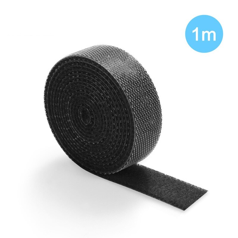 1M 3M 5M Cable Organizer Wire Winder Holder Earphone Mouse Cord Clip Protector USB Cable Management Wiring Harness: 1M-black