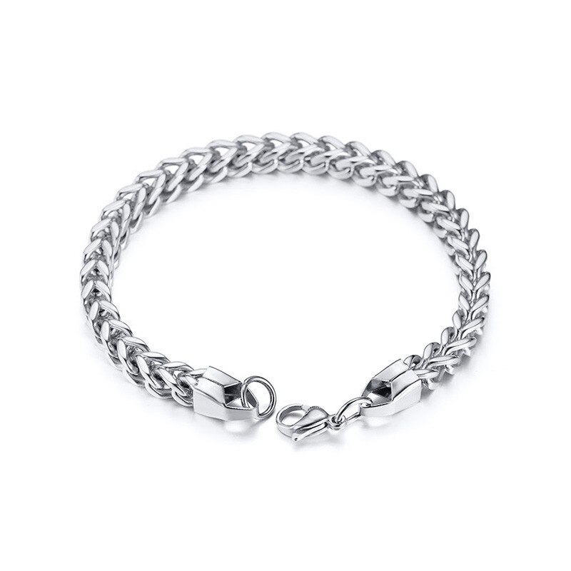 Zorcvens 3 cores intertravado curb link corrente pulseiras para homens de aço inoxidável casual jóias masculinas: 83096