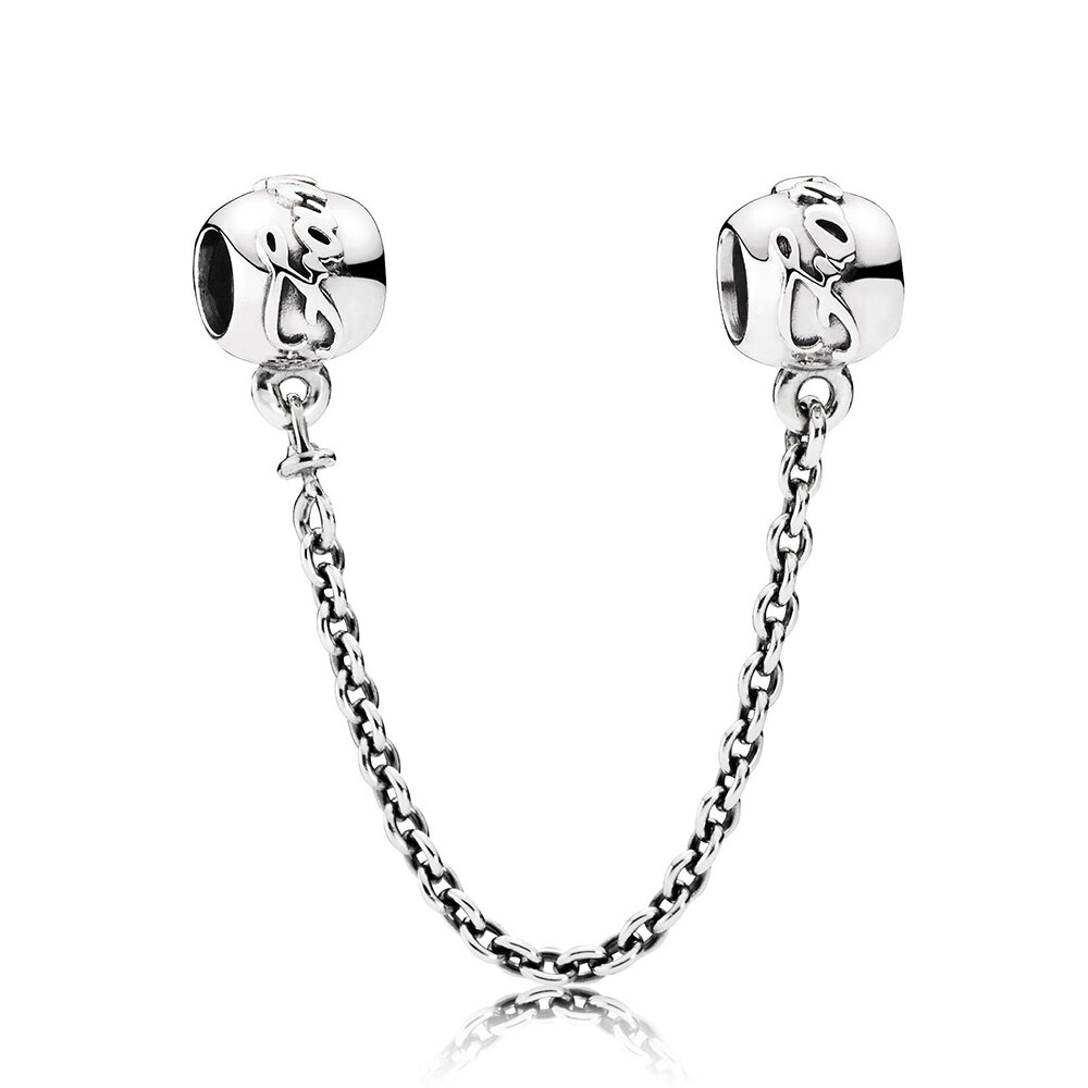 PDB 01 100% 925 sterling silver Logo rose badge raindrop family forever gesture safety chain for charm bracelet: 791788