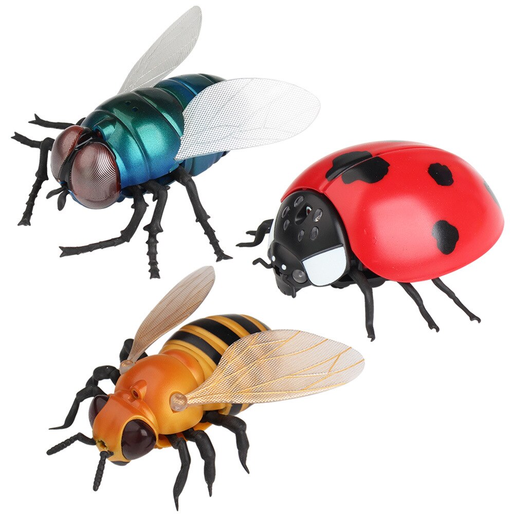 Juguete de insecto a Control remoto, abeja, mariquita, juguetes de broma