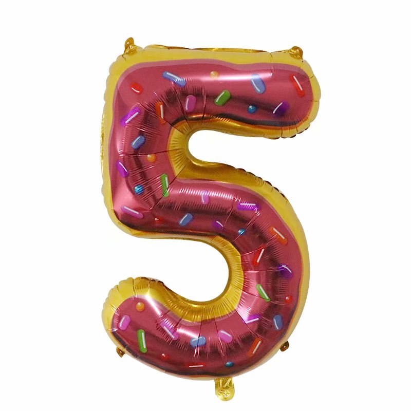 1 Uds. De Globos de aluminio con forma de número de 0 a 9 para donuts de 30 pulgadas, globo de decoración para Baby Shower, suministros de decoración para de cumpleaños, Globos de aire