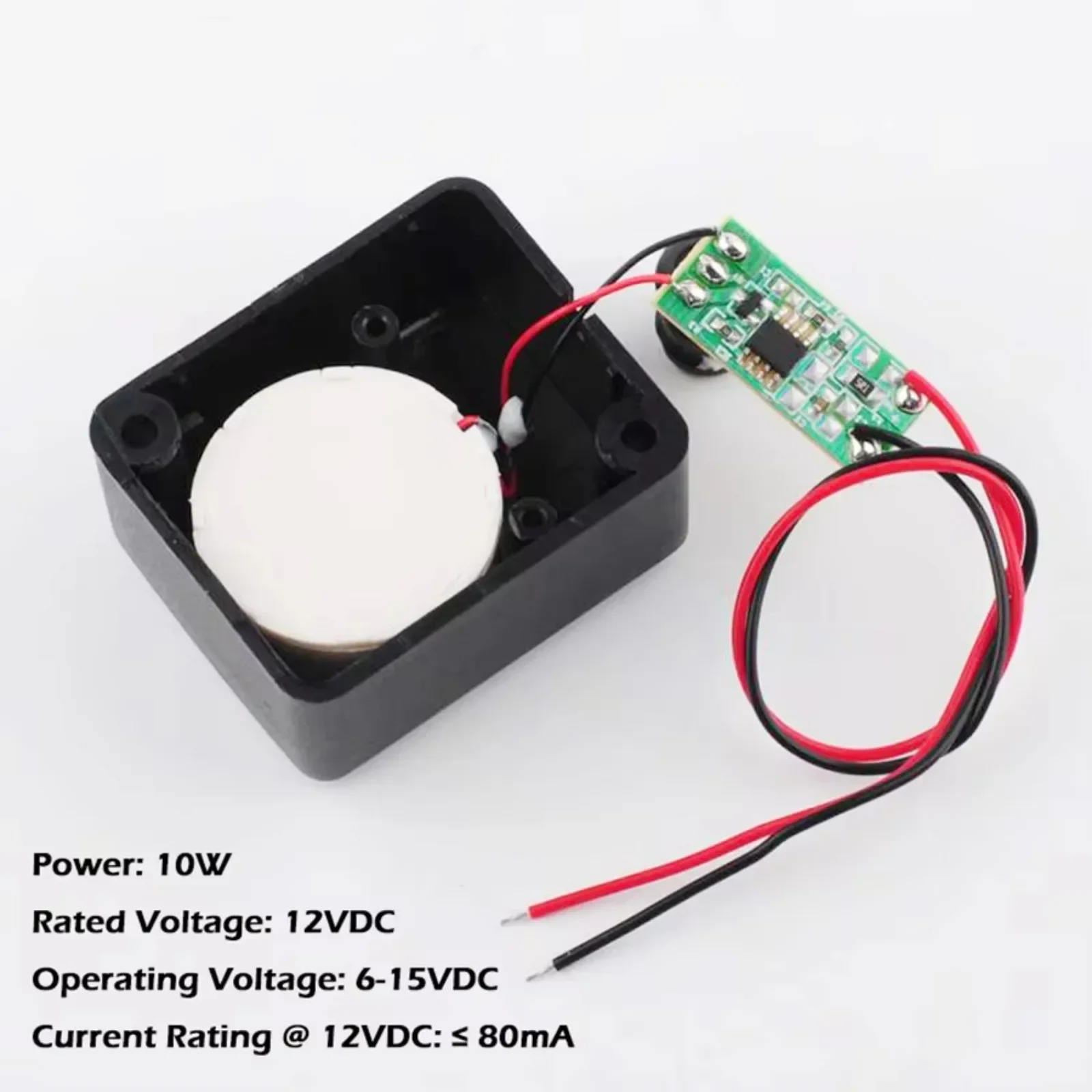12V DC Zwart Mini Piezo Alarmsirene 110dB Verzekering Kluizen Anti-Diefstal Alarm Hoge Decibel Zoemer voor Auto + 9V Batterij Gesp