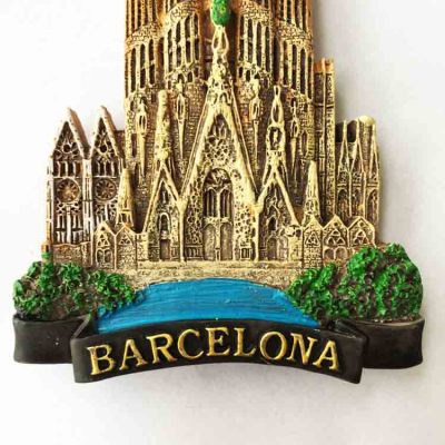 Spain Barcelona fridge magnet sagrada familia 3D building decoration sticker travel souvenir resion kitchen paste