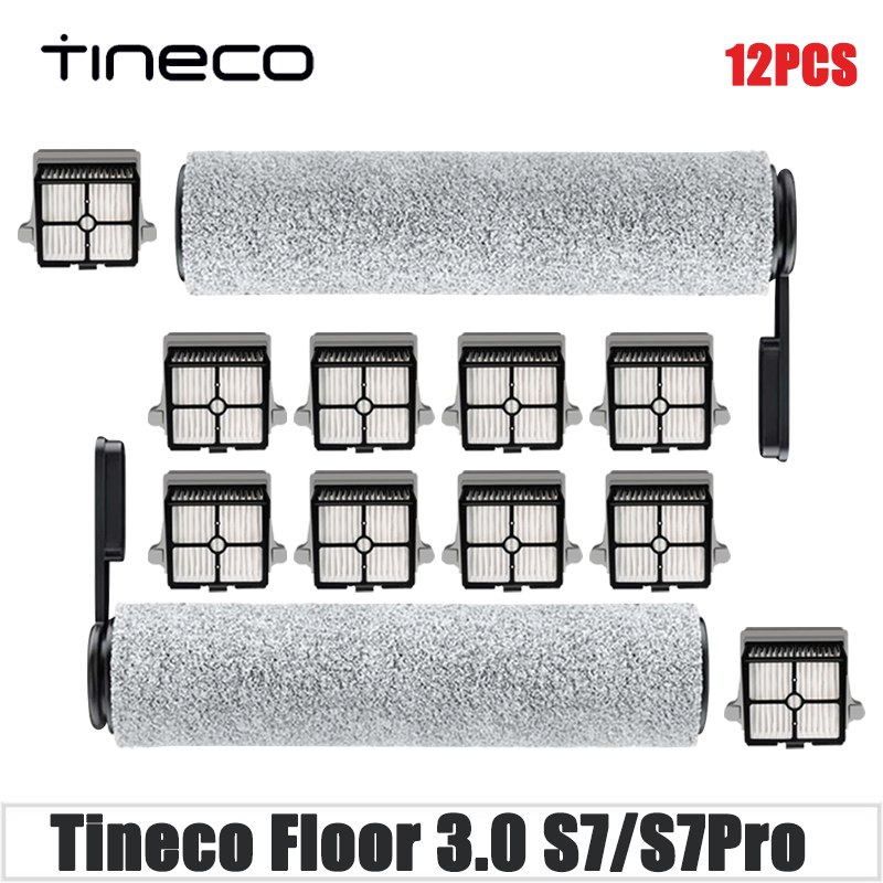 For Tineco Floor ONE S7 Pro\S6 Parts Vacuum Cleaner Replacement Brush Rollers and HEPA Filters: WHITE
