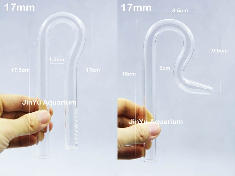Lilie glas rohr Mini nano 13mm 10mm 17mm zufluss abfluss Jet Energie abfluss fisch pflanzen Panzer Aquarium Filter zubehör: 17mm in 17mm aus