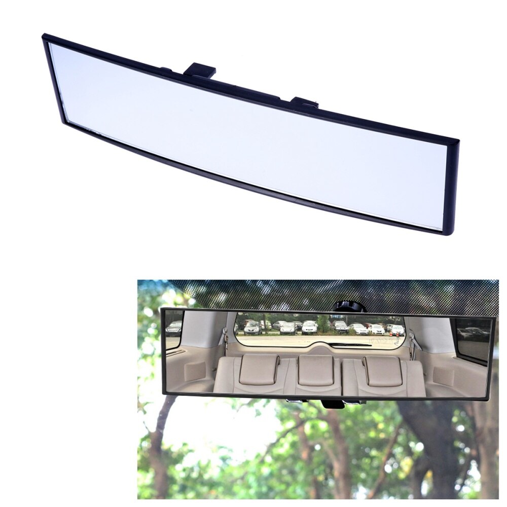 Universal Car Rear View Mirror Wide Angle Panoramic Anti-dazzling Interior Rearview Mirror Large Vision 300x75mm Curved Mirror (