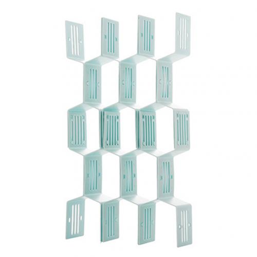 12Pcs Grid Drawer Divider Board Home DIY Space Storage Rack Split Bar Socks Organizer Eesy To Install: Light Blue