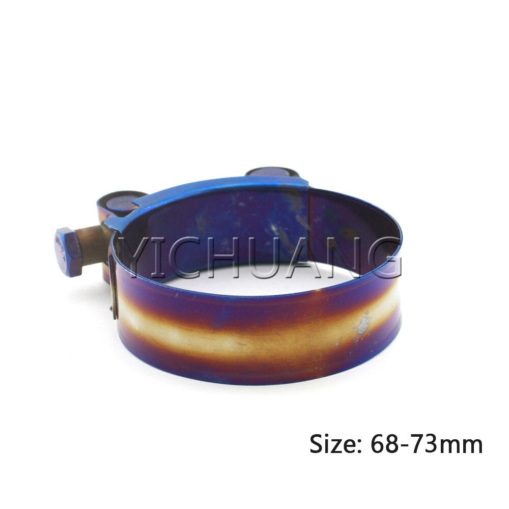 Universal Stainless Steel Hose Clamp Kit Adjustable Titanium Blue T Bolt Clamp 1 inch to 4.45 inch 26mm to 113mm: 68-73mm