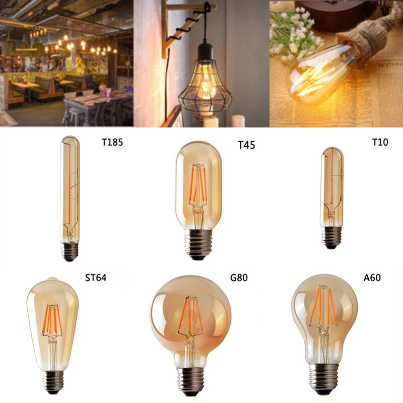 Vintage Retro Filament Edison Antieke Dimbare Industriële Lamp Gloeilamp E27 Gloeidraad Gloeilamp