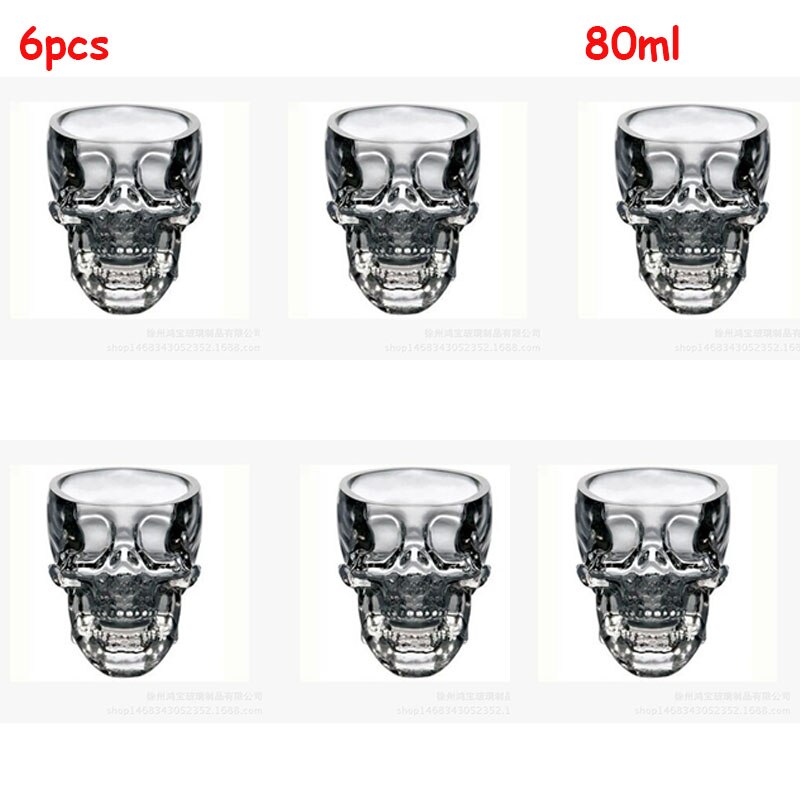 DEOUNY 6PCS Big Shot Glasses For Vodka Tequila Shots Set Drinkware Cup 80ml&150ml&300ml Crystal Halloween Home Party Whiskey: 6pcs 80ml