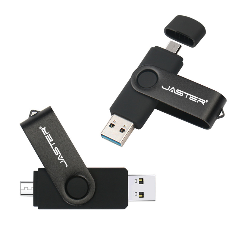 USB 3.0 OTG 64GB Black 2 in 1 Flash Drive 32GB Waterproof 16GB Plastic pendrive 8GB U disk 4GB Memory Stick Business
