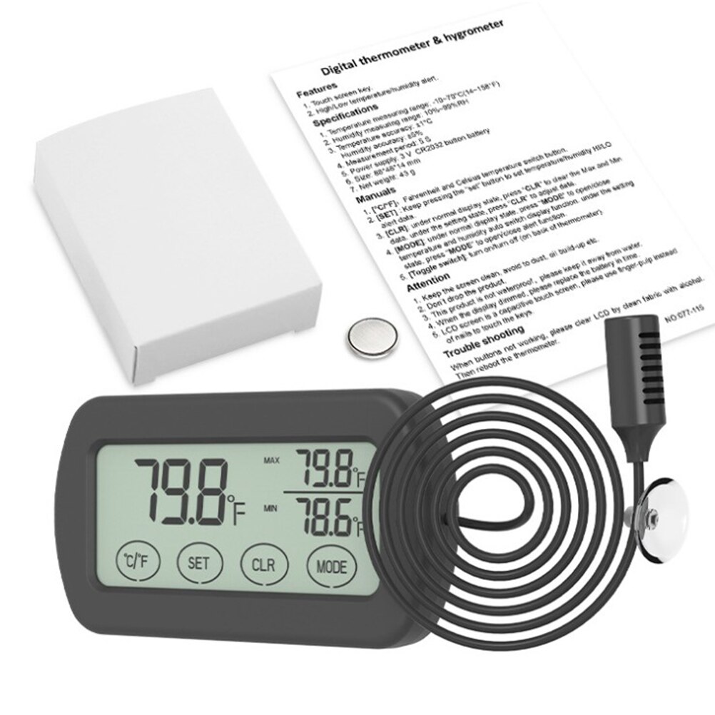 Thermometer Hygrometer Monitor Gauge Automatic reptile accessories Products Alarm Incubator animal Temperature with LCD Display