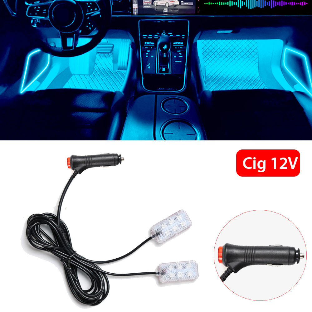 Luz Led ambiental para pie de coche, iluminación de neón, retroiluminación, accesorios para automóvil, luz de ambiente decorativa Interior: Azul oscuro