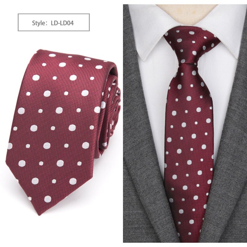 Cravate à rayures slim 6cm, Style anglais, JACQUARD tissé, à la pour hommes: LD-LD04