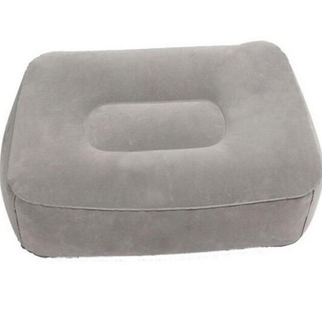 PVC Gray Train Flight Travel Inflatable Foot Rest Pillow Portable Pad Mat Footrest Pillow Home Outdoor Foot Relief Cushion