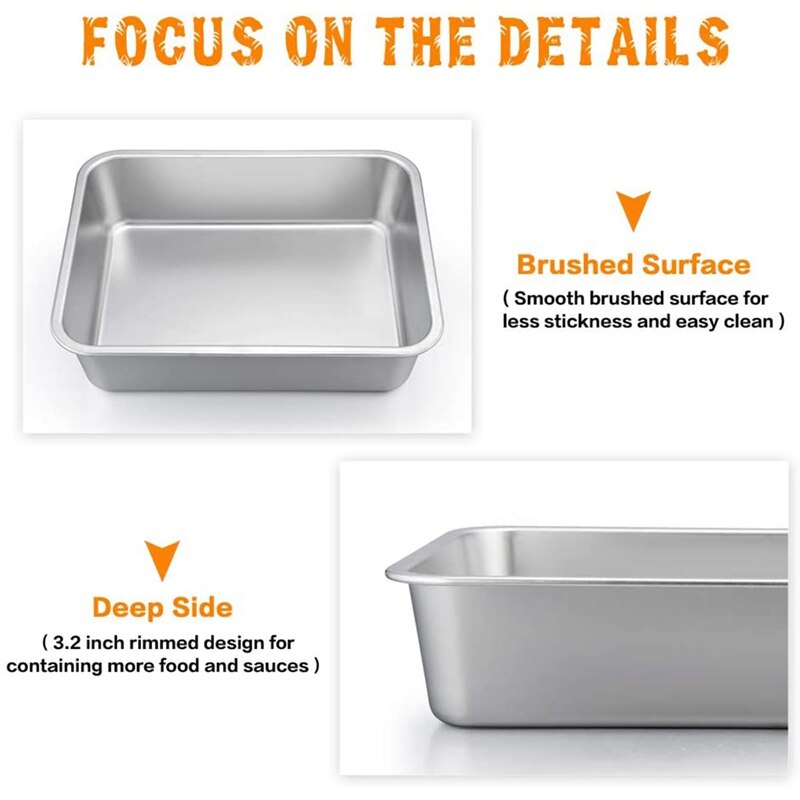 XD-Lasagna Pan, Rectangular Cake Pan Roaster Pasta Baking Cookie Sheet Pan Stainless Steel, Heavy Duty & Durable