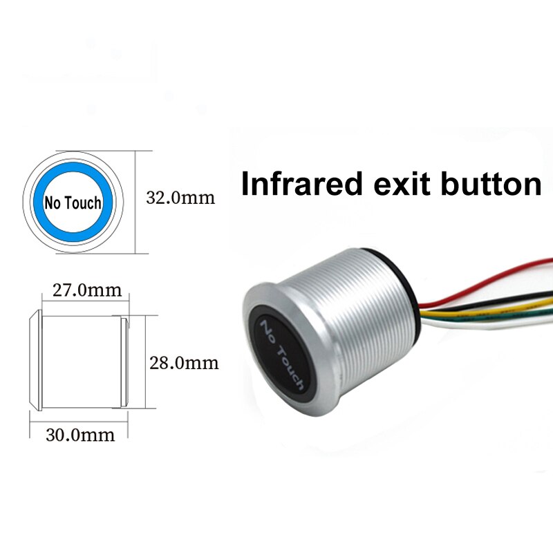 Waterdichte Contactloze No Touch Sensor Exit Schakelaar Inductie Type Release Exit Schakelaar Toegangscontrole DC12V/24V Met led