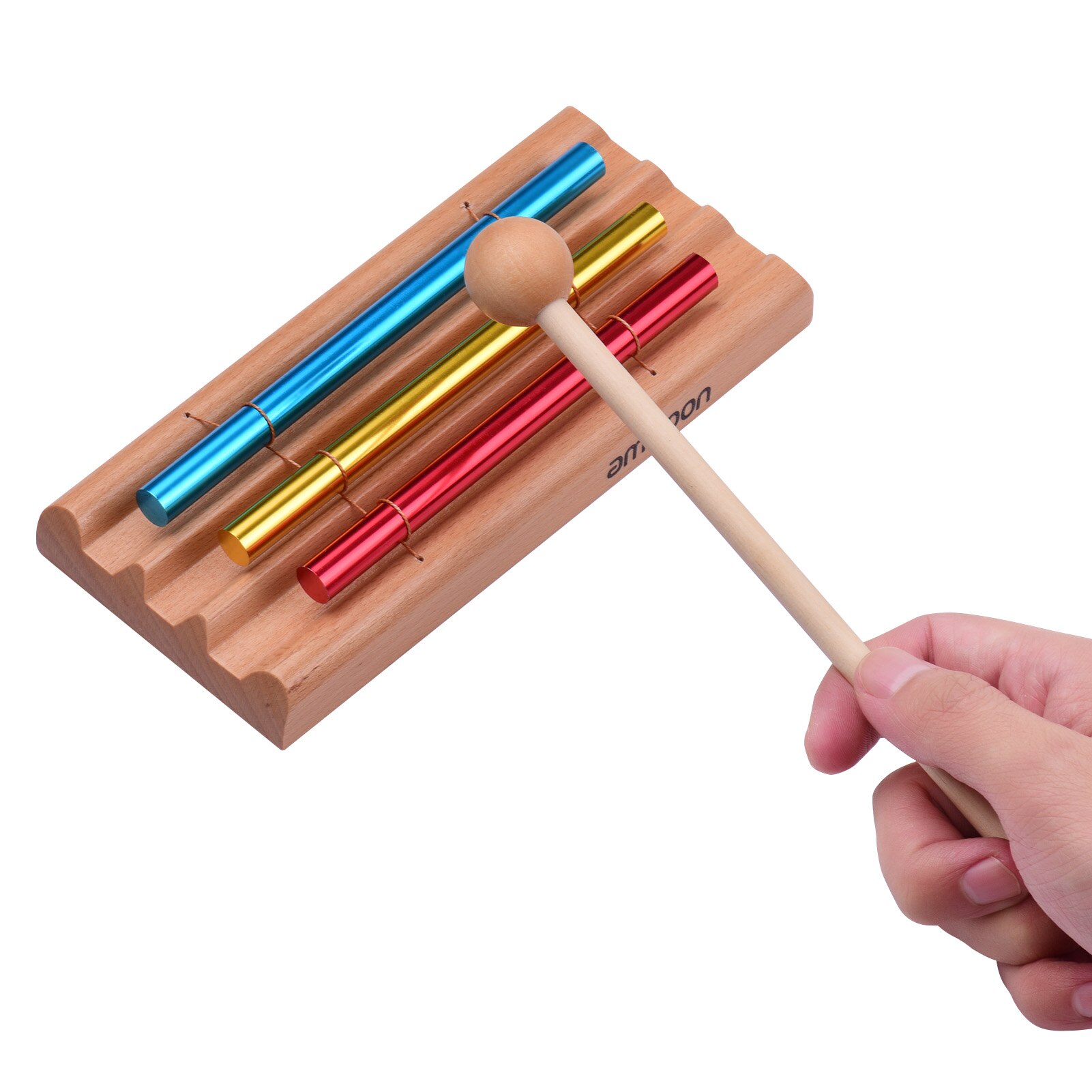 ammoon 7-Tone Tabletop Chimes Meditation Chime Colorful Wind Bell Children Educational Musical Percussion Instrument with Mallet