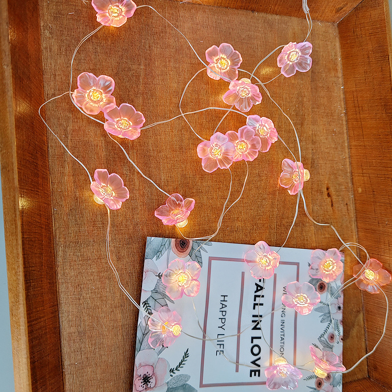 TIKLEE 30LEDS luces de cadena de hadas de flor de cerezo lámparas de cadena de flores rosas batería para decoración de guirnalda de Navidad al aire libre