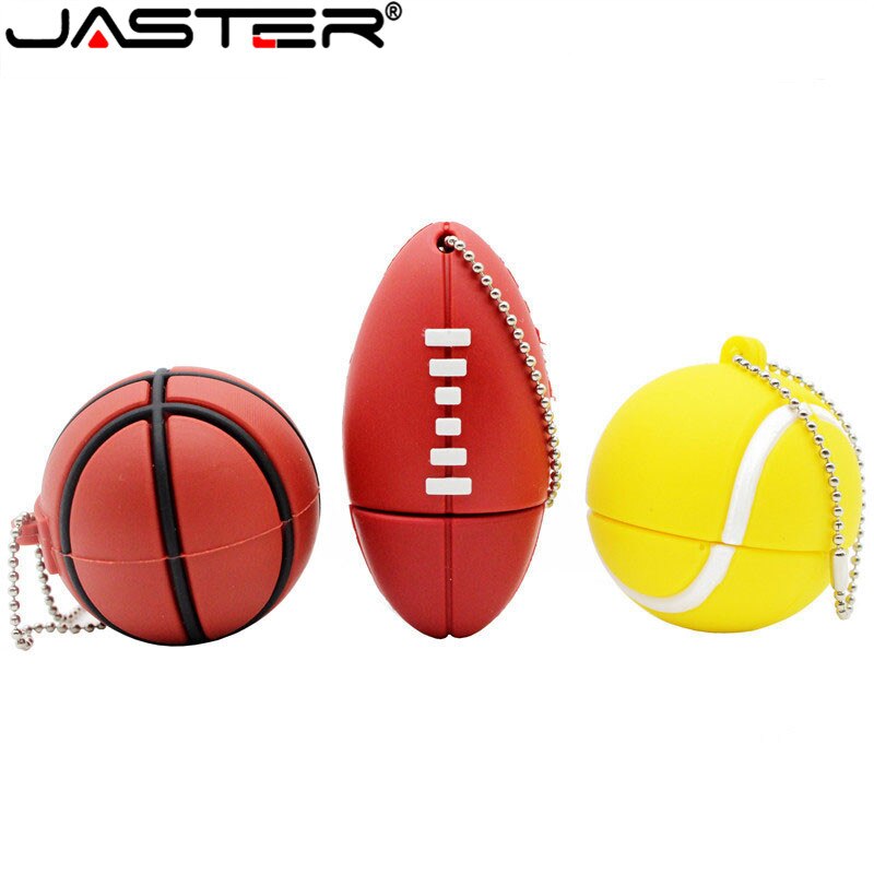 Jaster Usb Flash Drive Rugby Usb 2.0 Basketbal Pen Drive Tennis Memory Stick Sport Bal 8 Gb 16 Gb 32 gb 64 Gb Usb Stisk