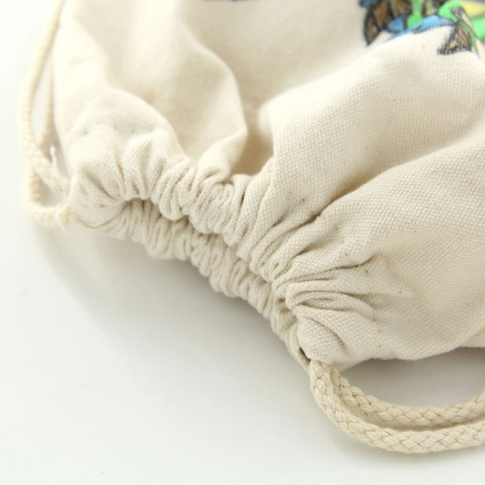 Sac à dos en toile blanc pour peinture à la main, sac de rangement de voyage avec cordon de serrage, bricolage